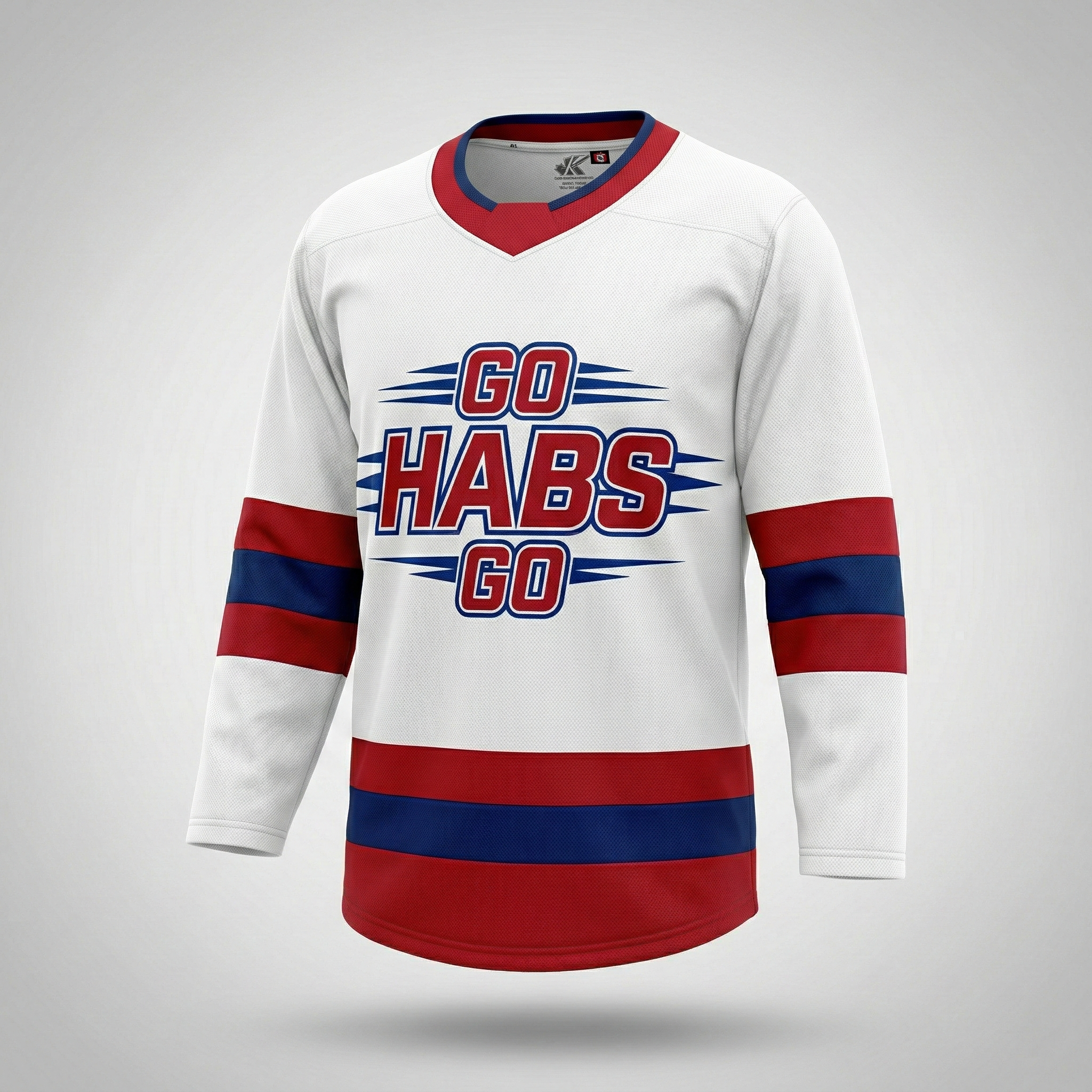 Kobe Sportswear K3G Pro fan hockey jersey with "Go Habs Go" text